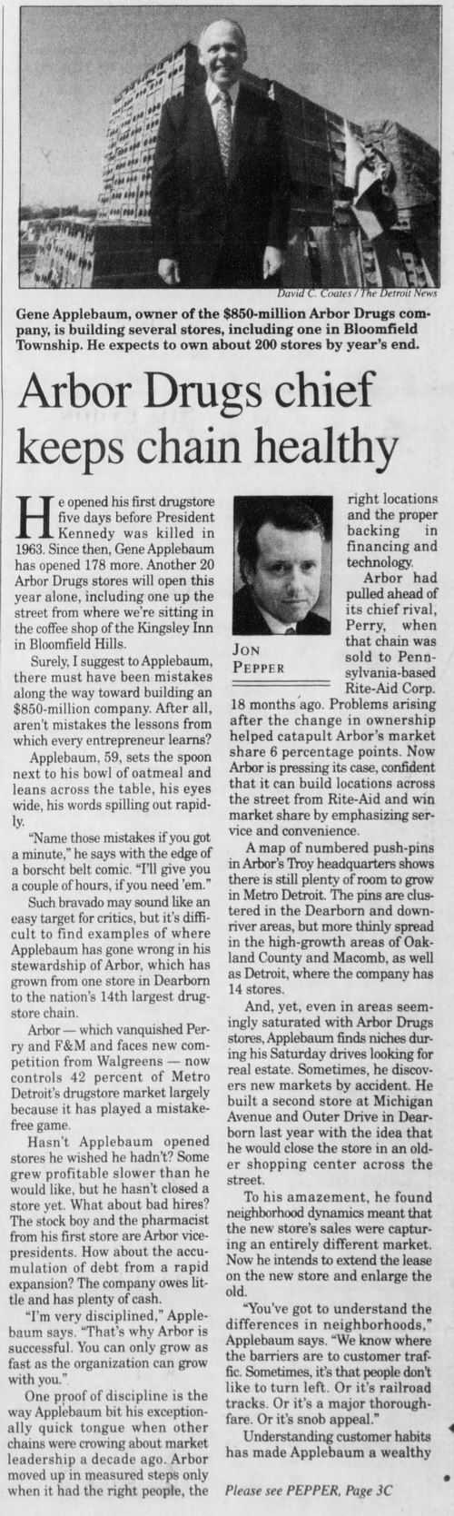 Arbor Drugs - June 1996 Article (newer photo)